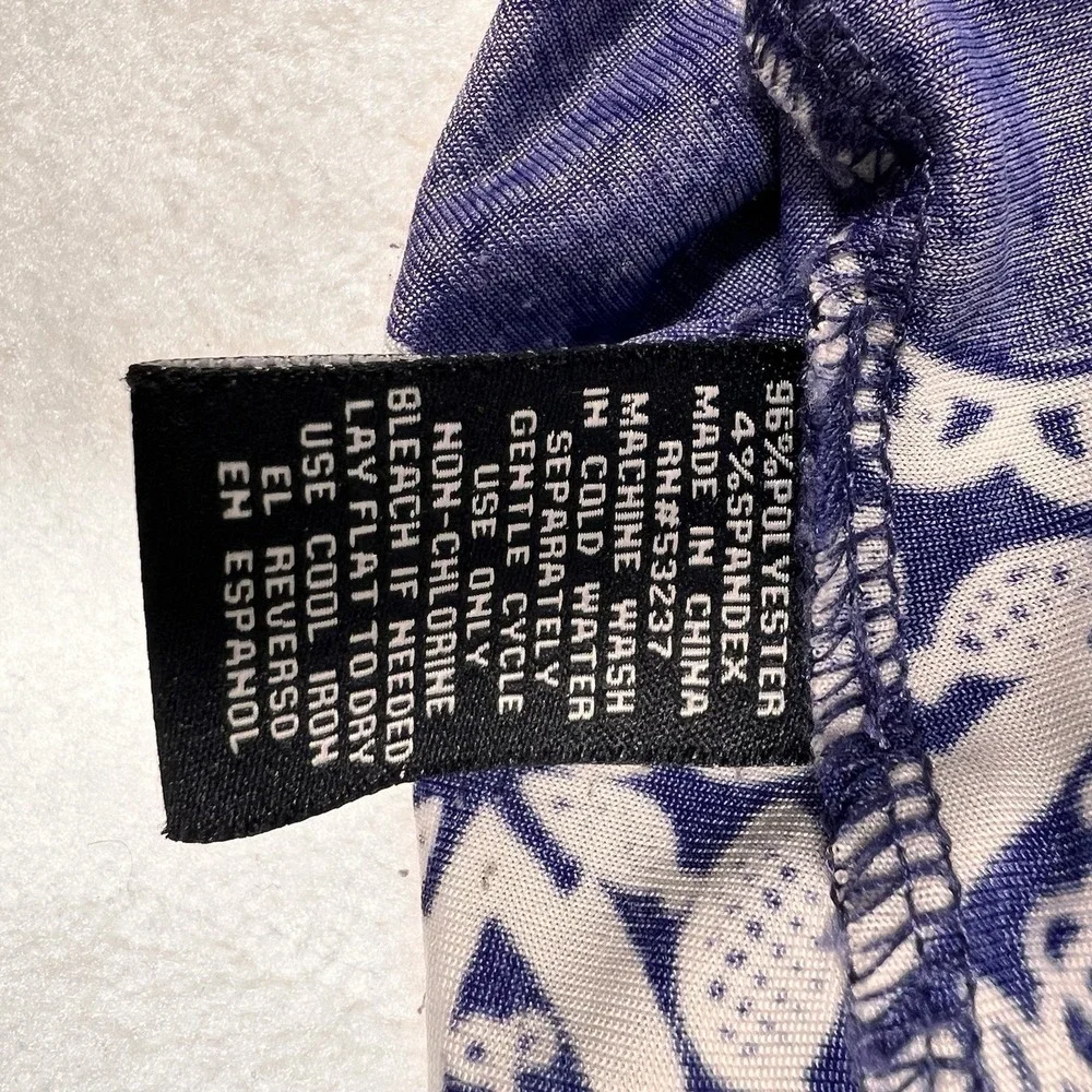 Mlle Gabrielle Women Blue‎ White Ombre Medallion Smocked Waist Maxi Dress Size M